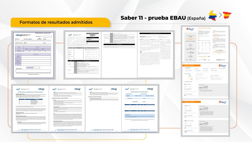 Formatos de resultados admitidos
